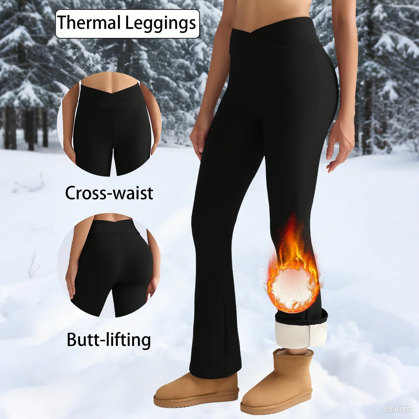 Winterlane Thermal Fleece Leggings for Women – High-Waist Warm Winter Pants
